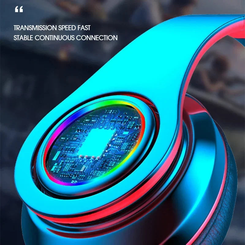 "Cuffie Bluetooth Pieghevoli con Microfono — Supporto TF Card e FM"