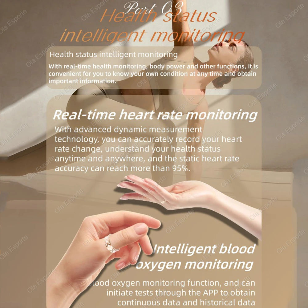 2026 Anello intelligente delle nuove donne Monitoraggio della frequenza cardiaca/sonno/ossigeno nel sangue Chiamata wireless Impermeabile Smartring Regalo di festa di compleanno