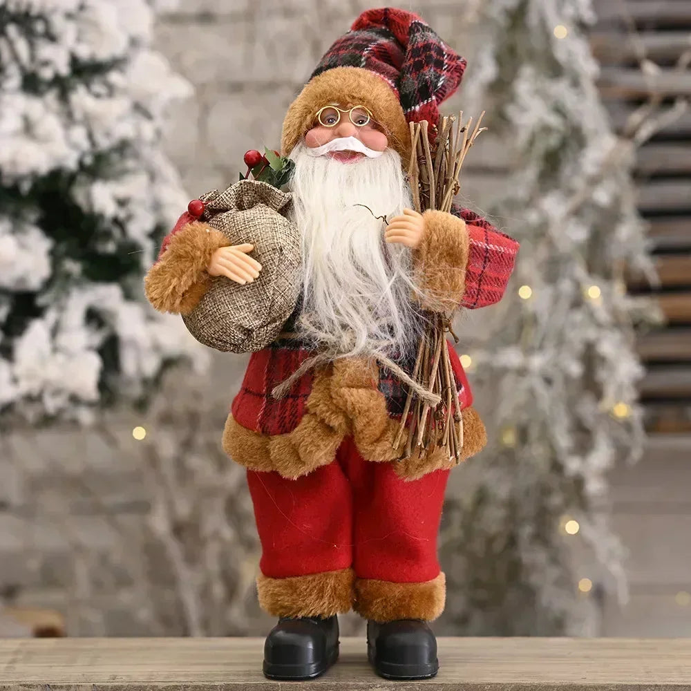 1-4 Pezzi Decorazione Natalizia 2026 per Casa, Bambola di Peluche Babbo Natale 30cm, Decorazioni per Feste Navidad, Ornamenti Natalizi, Regalo di Capodanno