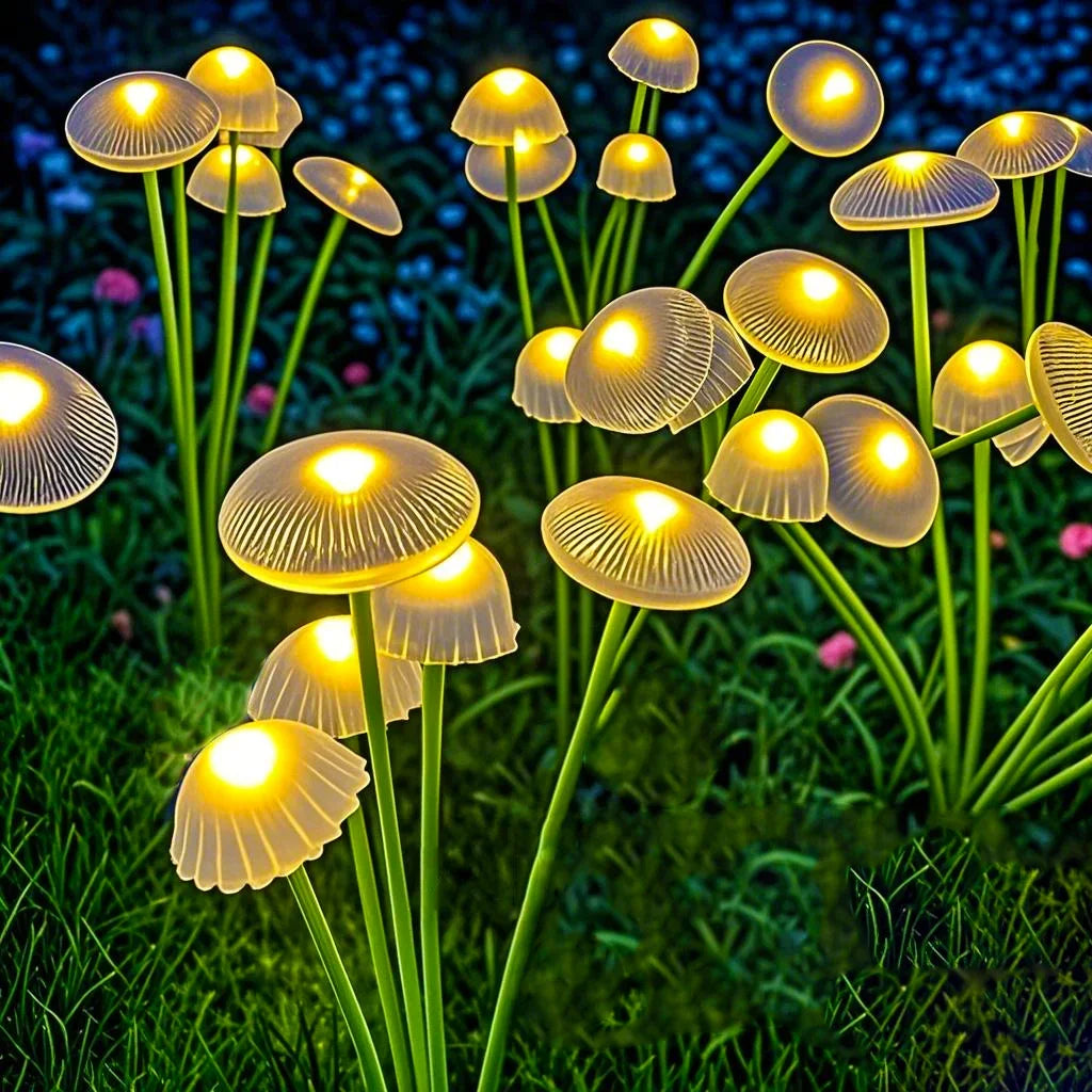 Luci solari da giardino Luci solari a fungo a LED a doppia modalità Decorazioni impermeabili Cortile Patio Via Meduse per l'atmosfera del giardino