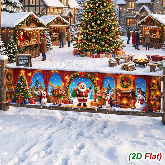 Striscione Natalizio Decorazione Buon Natale per Casa 2026, Accessori per Foto Babbo Natale e Pupazzo di Neve, Forniture per Feste di Natale e Capodanno 2027