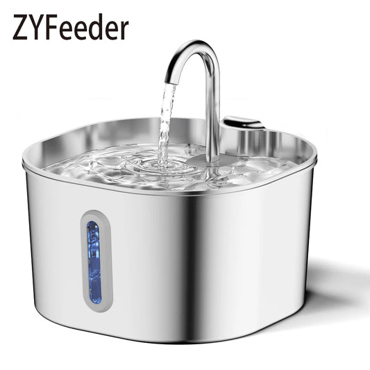 "Fontana Automatica per Animali 2,2L — Acciaio Inox"