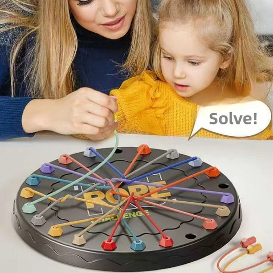 Sfida in groviglio di corda da 1 pezzo, giocattolo educativo per bambini, miglioramento della logica e della concentrazione, perfetto per attività interattive genitore-figlio