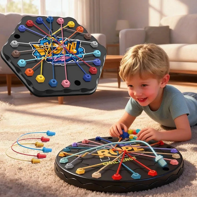 Sfida in groviglio di corda da 1 pezzo, giocattolo educativo per bambini, miglioramento della logica e della concentrazione, perfetto per attività interattive genitore-figlio