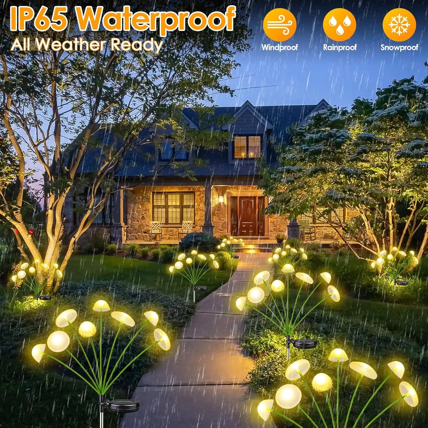 Luci solari da giardino Luci solari a fungo a LED a doppia modalità Decorazioni impermeabili Cortile Patio Via Meduse per l'atmosfera del giardino