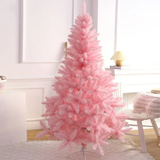 Albero di Natale Artificiale da Terra Rosa e Blu, Morbido e Premium, con Effetto Neve, 3 Misure, per Decorazioni Natalizie Domestiche e Feste