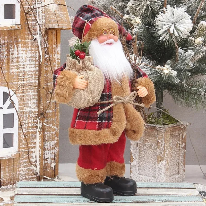 1-4 Pezzi Decorazione Natalizia 2026 per Casa, Bambola di Peluche Babbo Natale 30cm, Decorazioni per Feste Navidad, Ornamenti Natalizi, Regalo di Capodanno