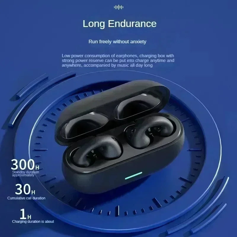 Cuffie TWS Originali a Conduzione Ossea, Wireless Bluetooth 5.3, Auricolari Sportivi con Qualità Audio HiFi