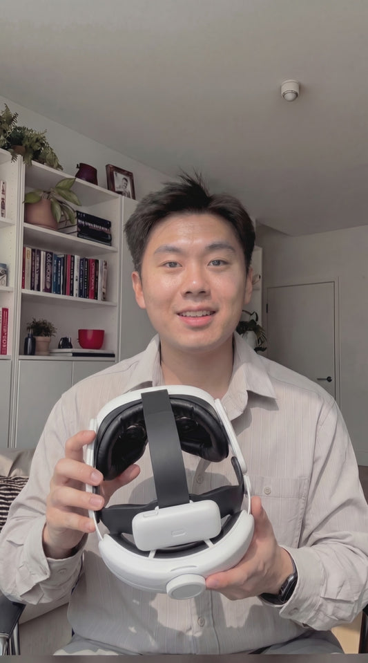 Accessorio Elite per Visore VR Quest3S: Fascia per la Testa Regolabile con Ricarica 12000mAh per un'Esperienza di Gioco Confortevole con Meta Quest3